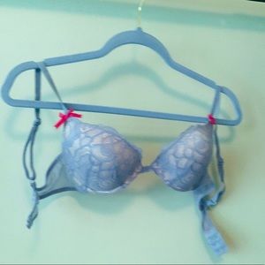 34B Romantic blue lace Betsey Johnson Bra